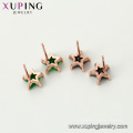 96498 Joyas Xuping de color oro rosa Pendientes de tachuelas en forma de estrellas CZ sintéticas